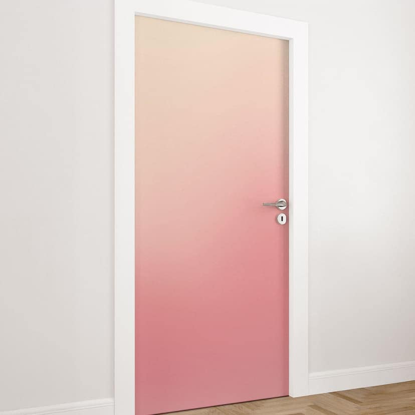 Ombre rosa solfilm för dörr - Självhäftande dörrdekoration