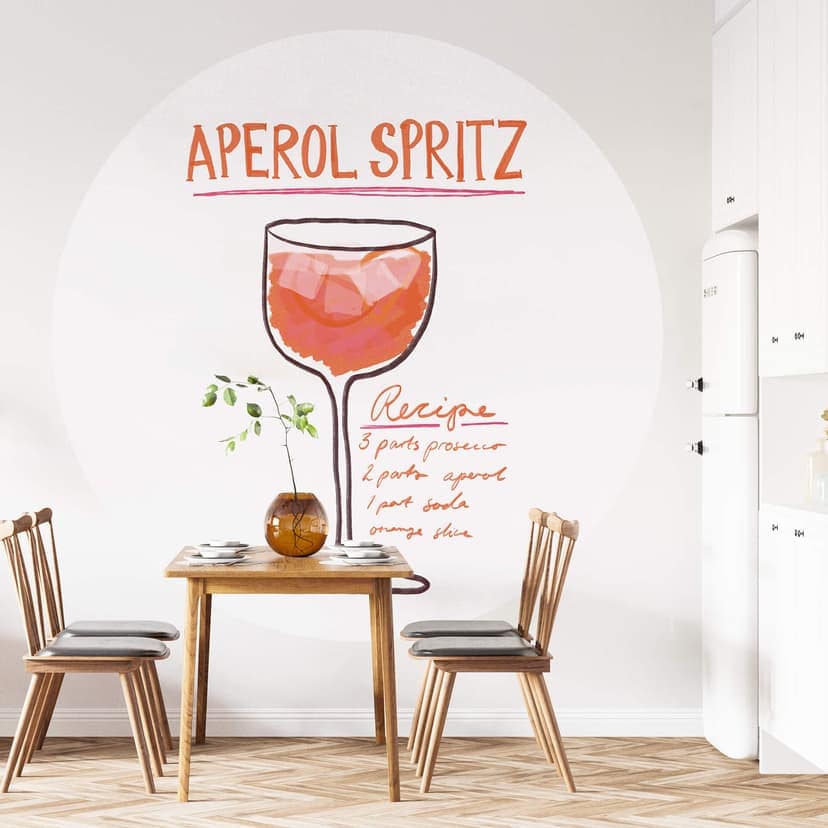 Fototapet för köket - Fritsch - Aperol Spritz - Rund - non-woven tapet/självhäftande non-woven tapet