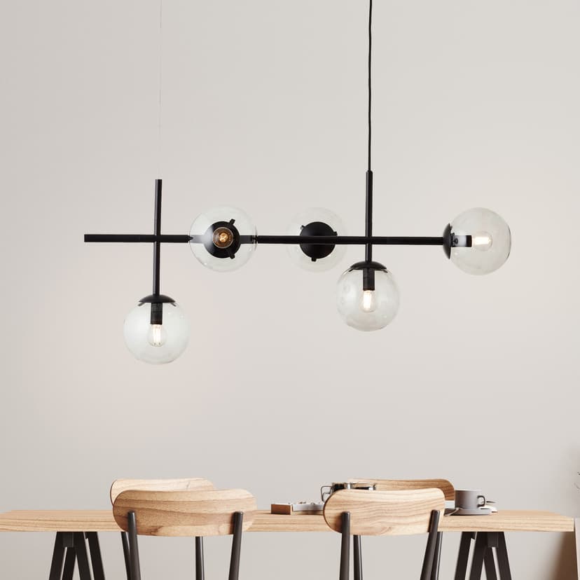 Pendelleuchte Amina 3 Grau, 25W, 147,5 x 93,3 cm, Metall Deckenlampe
