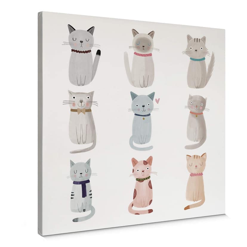 Loske canvas - Kattfamilj