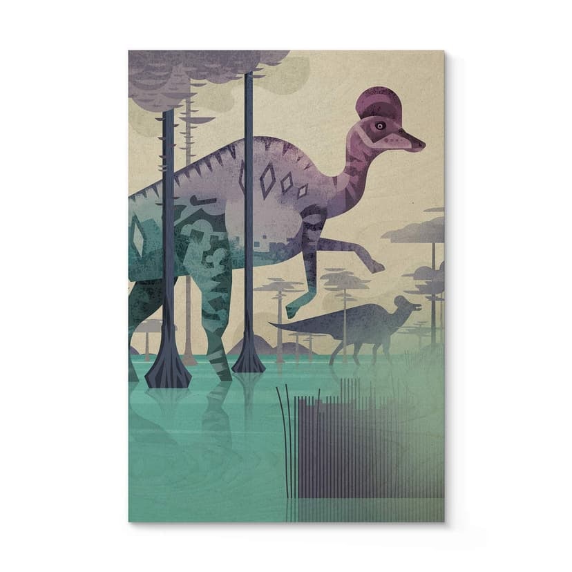 Träposter Corythosaurus - Brun