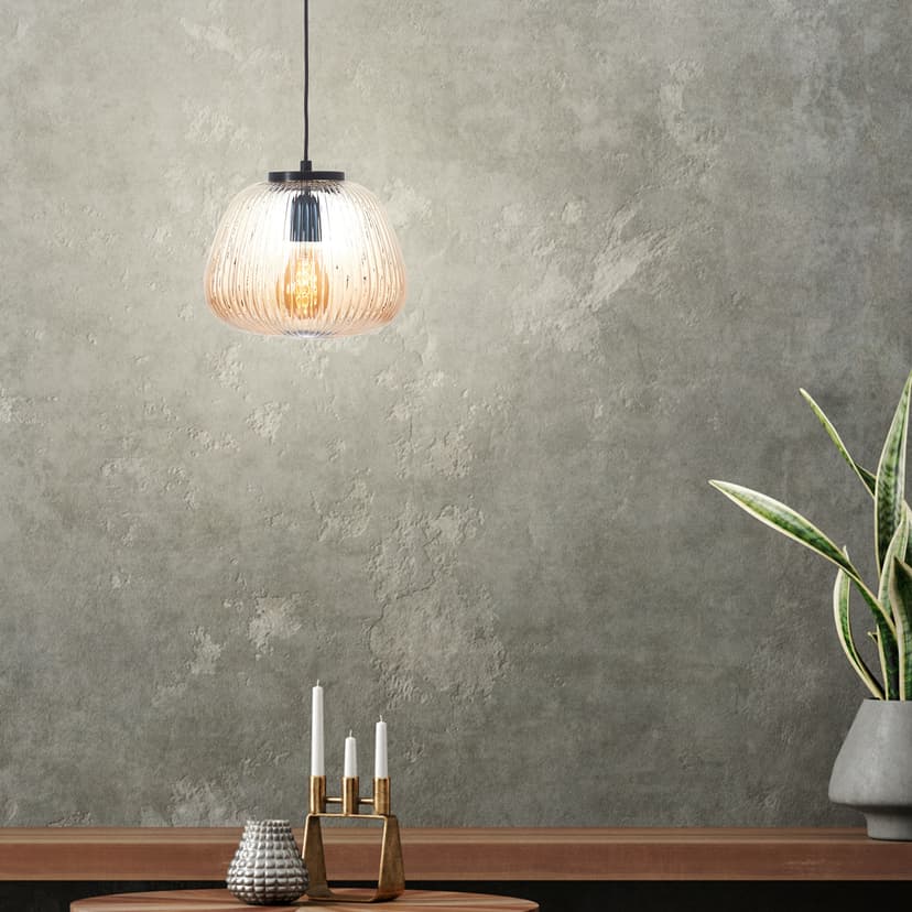Pendelleuchte Junis 2 Braun, 40W, 176 x 25 cm, Glas Pendelleuchte
