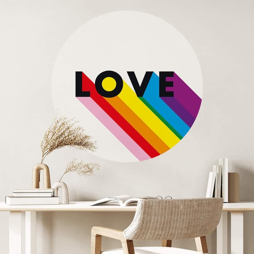 Wallsticker HBTQIA+ Kärlek Regnbåge - Rund