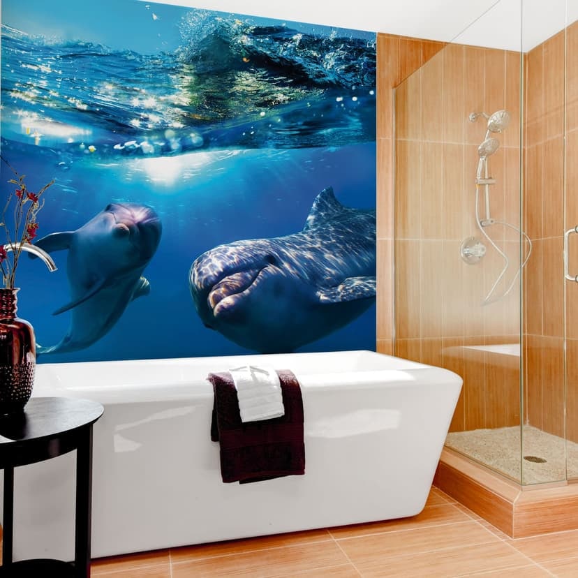 Fototapet Dolphins Underwater - 240x260 cm