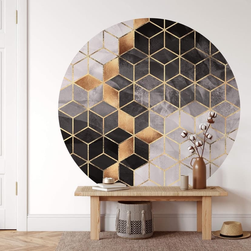Fototapet Fredriksson - Smoky Cubes - Rund - non-woven tapet/självhäftande non-woven tapet