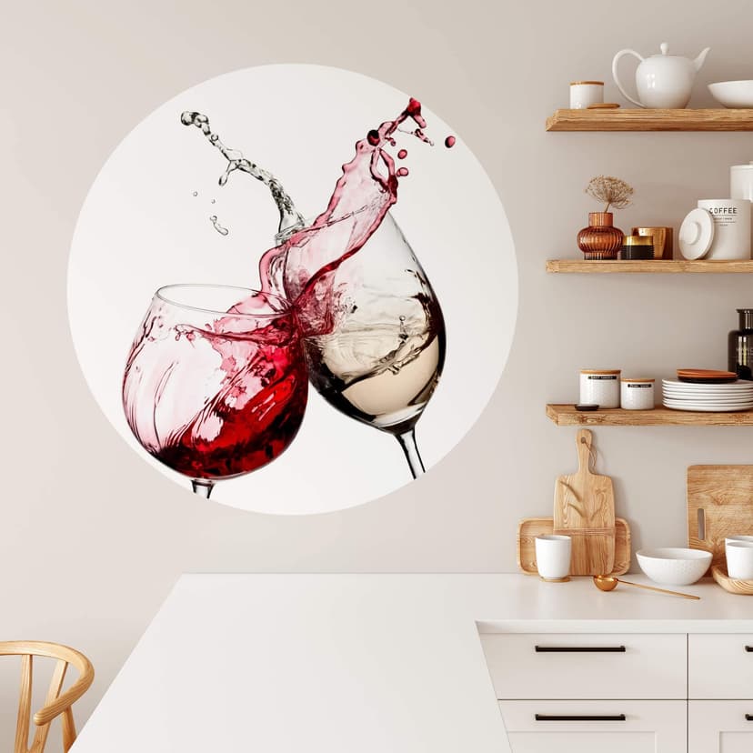 Wallsticker vinglas - rund