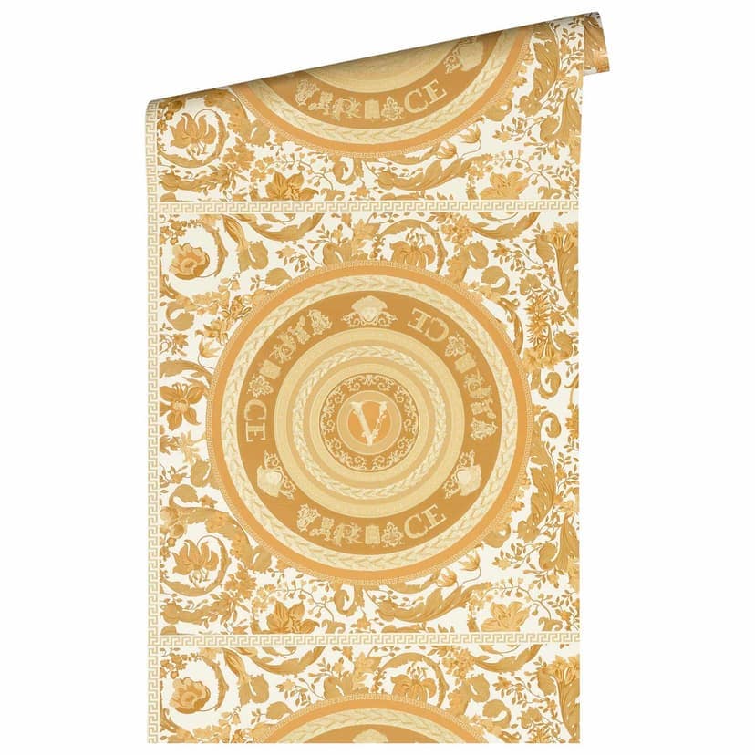 Versace Home lyxig tapet guldblommig designer non-woven tapet med blommor