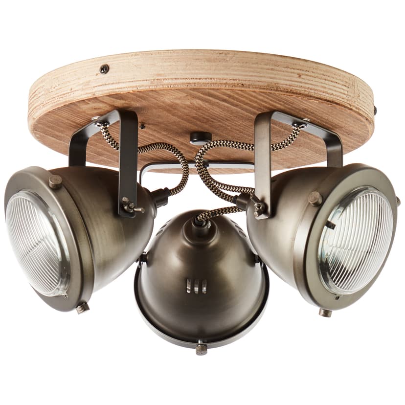 Spotrondell Dilara 4 Braun, 5W, 17,5 x 28 cm, Holz Strahler