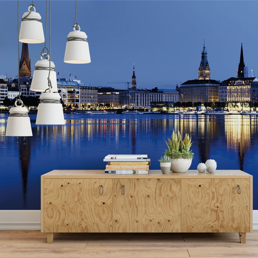 Fototapet Hamburg Jungfernstieg