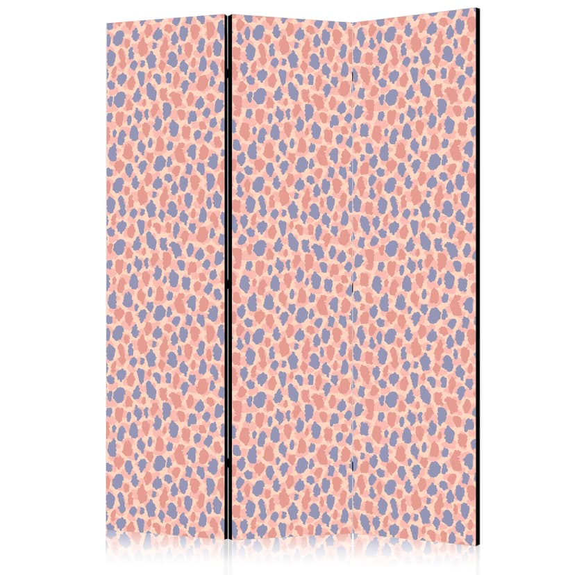 Paravent, Raumteiler freistehend, Trennwand - Giraffe Pattern - Colorful Animal Pattern in Blue-Pin