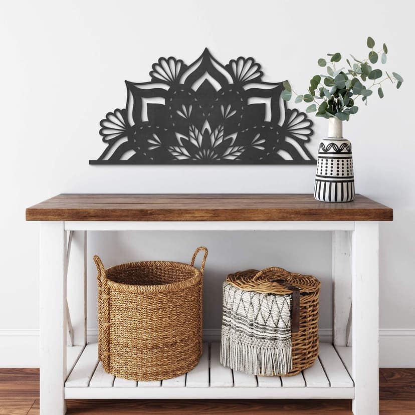 MDF - Väggdekorationer i trä - Mandala Floral Half