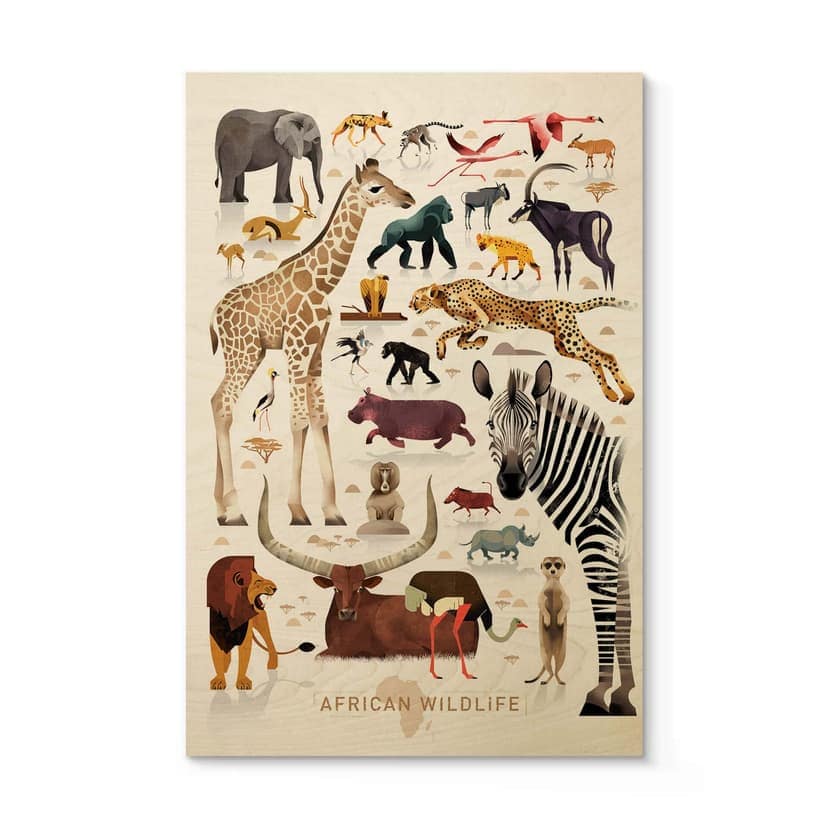 Träposter i brunt trä - Afrika