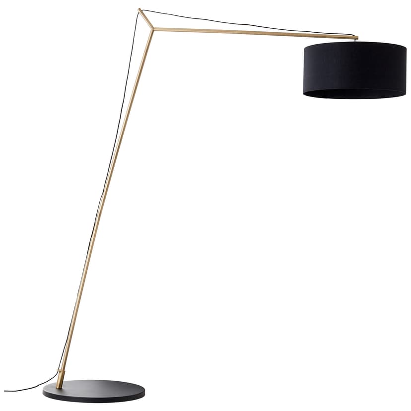 Bogenstandleuchte Alisa 2 Gold, 10W, 192,5 x 160 cm, Textil Lampe
