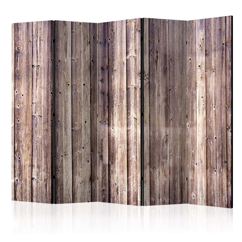 Paravent Raumteiler -  Hölzerner Charme , 5-teilig - 225x172 cm