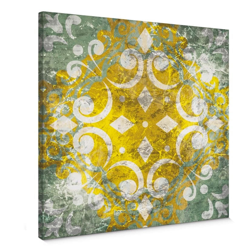Vintage prydnad på canvas - Fyrkantig