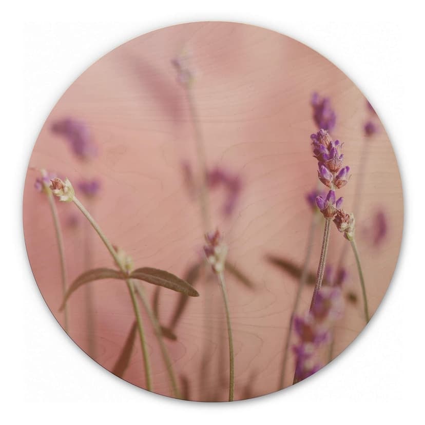 Trätavla delikat lavendel - rund