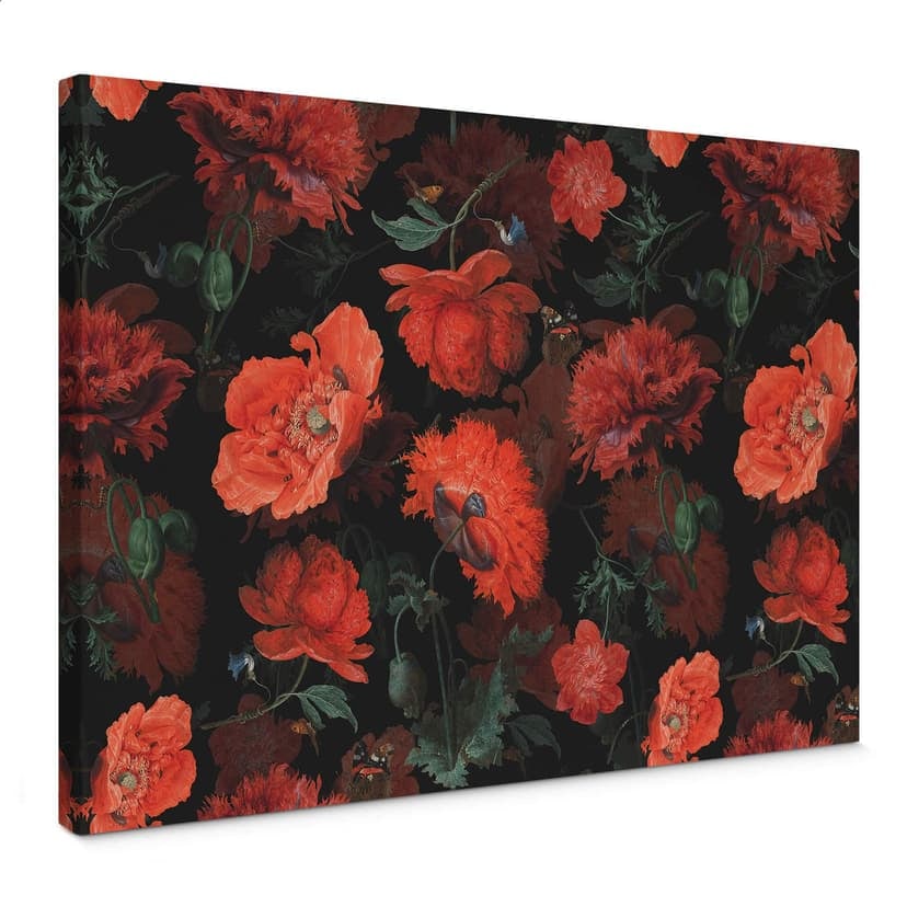 Canvastavla UN Designs - Röda blommor