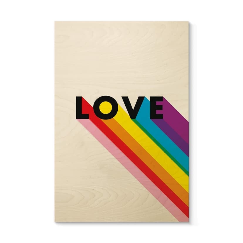 Träposter LGBTQIA+ Kärlek Regnbåge