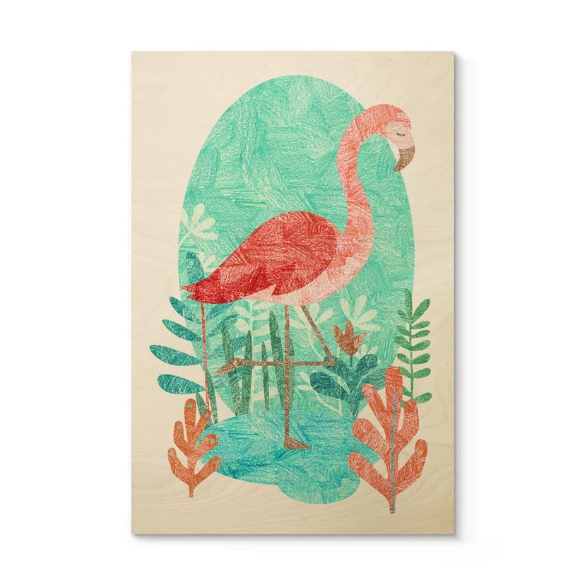 Träposter Goed Blauw - Flamingo