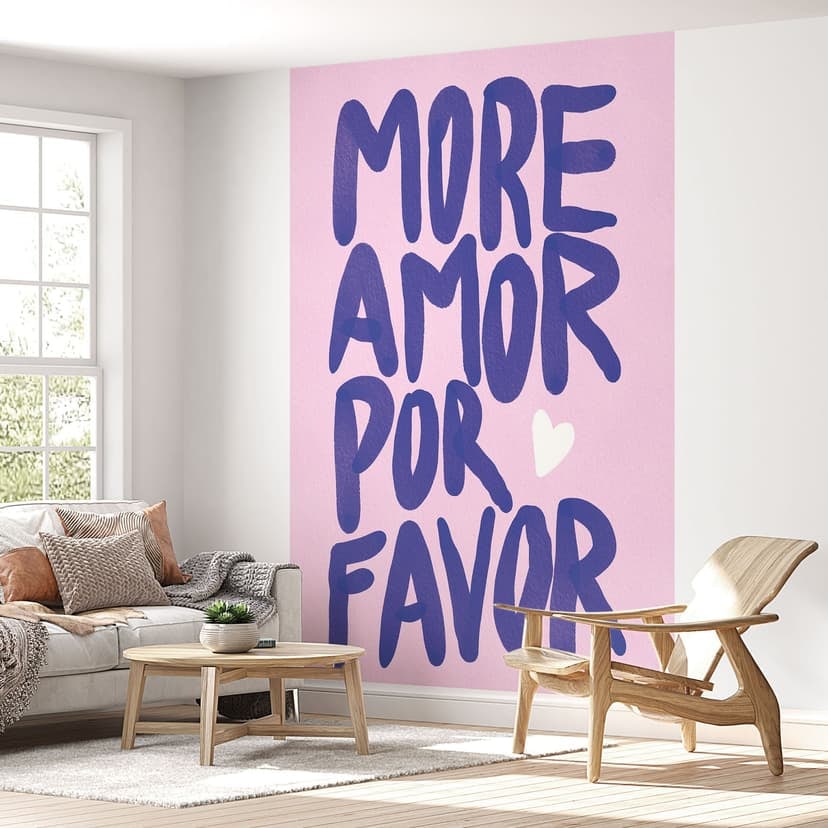 Fototapet med ordspråk - More amor por favour - Bloom