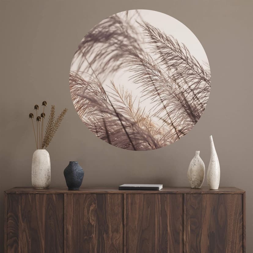 Wallsticker gräs i pastell - rund