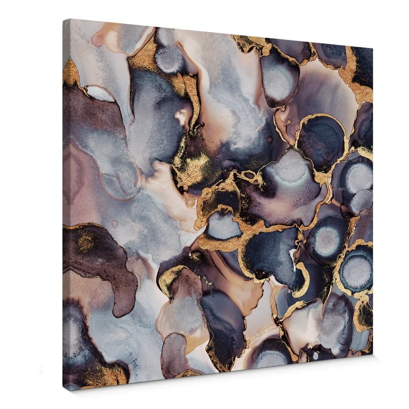 Canvastavla Fredriksson - Bläck: Rosé och Guld - kvadrat