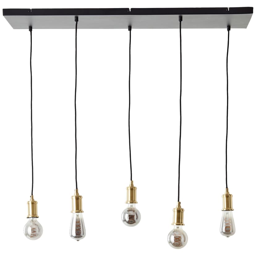 Pendelleuchte Emmanuel 1 Schwarz, 60W, 133 x 34,8 cm, Metall Pendel-lampe