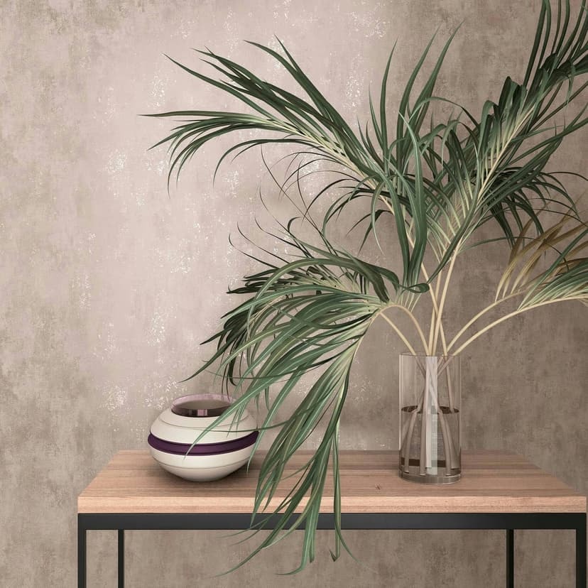Non-woven tapet i en lätt glansig beige slät betonglook