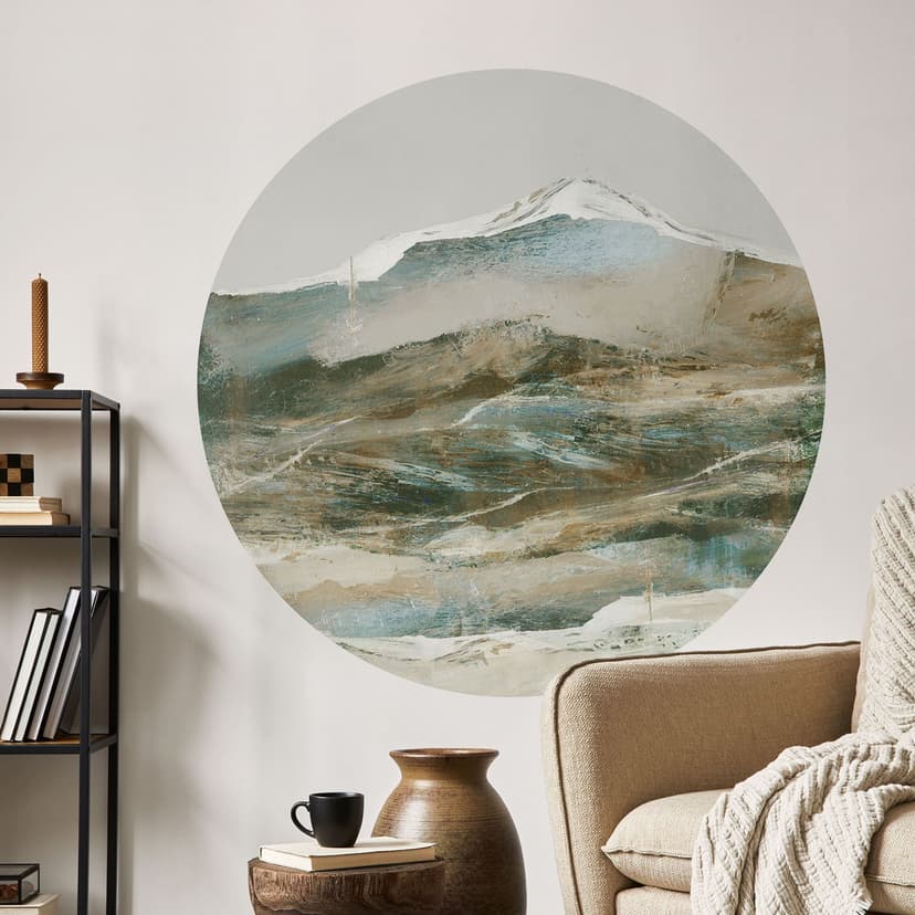 Wallsticker berg abstrakt - Hobday - Rund
