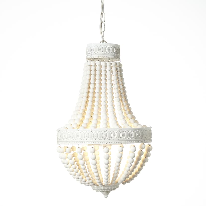 Kronleuchter Lars Weiss, 18W, 161 x 40 cm, Holz Pendellampe