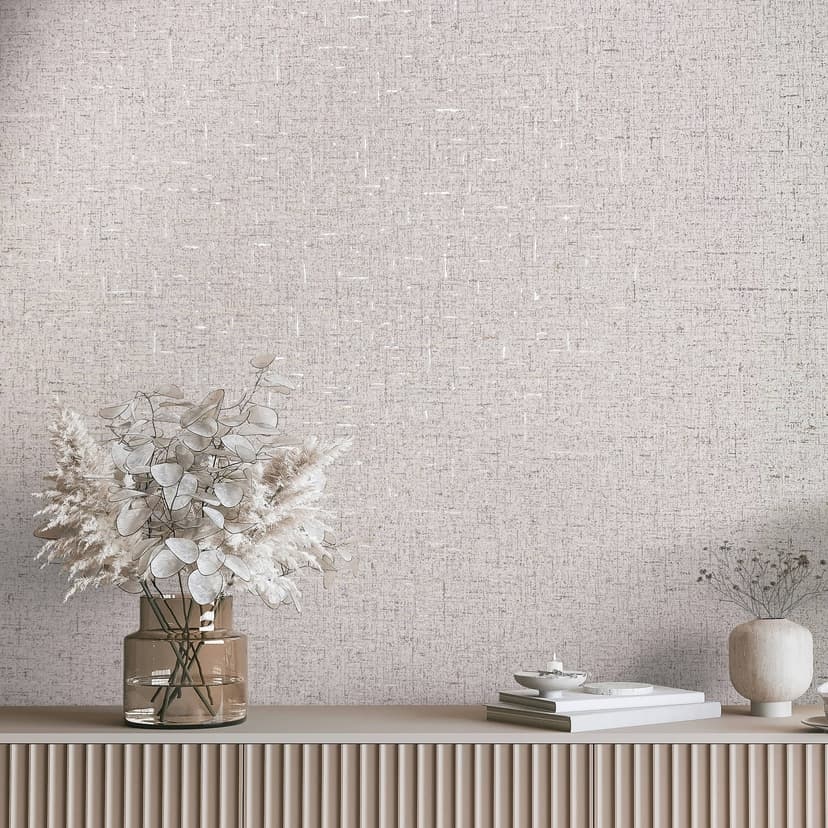 Non-woven tapet med en något glänsande beige, grå slät struktur