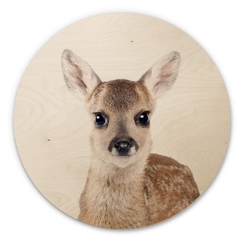 Trätavla Sisi & Seb - Fawn - Rund