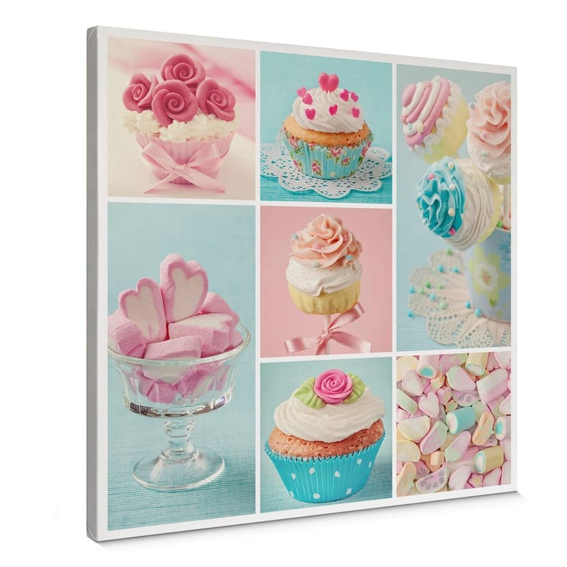 Canvastavla cupcake-collage