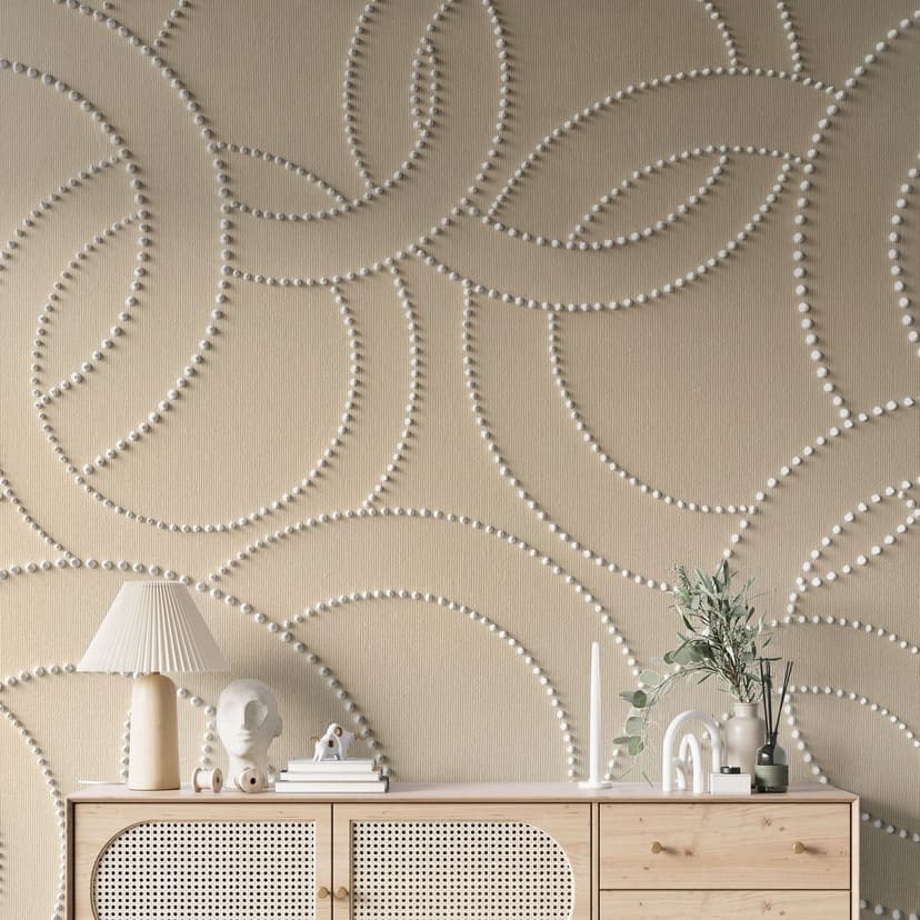 Abstrakta ringar beige | Geometrisk Fototapet - Grande