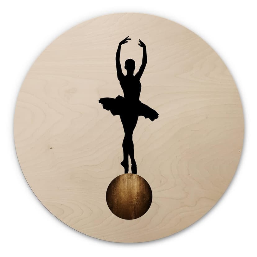 Kubistika Trätavla - Prima Ballerina - Rund