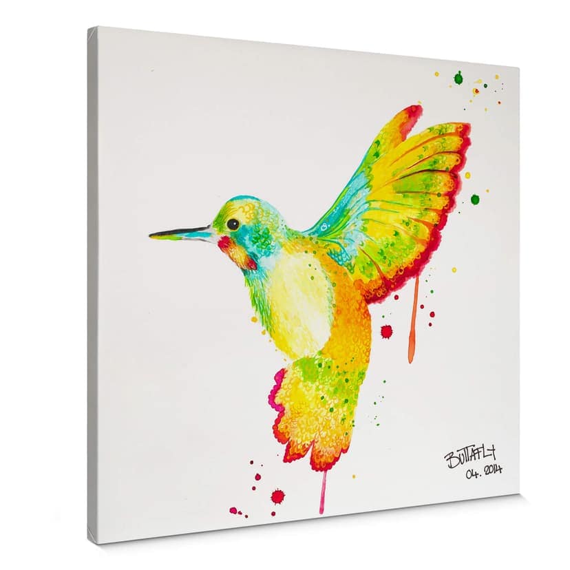Canvastavla Buttafly - Kolibri - fyrkantig