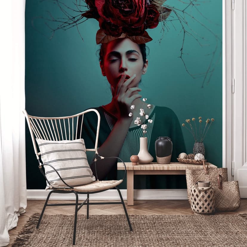 Fototapet Amin - Blommor i håret
