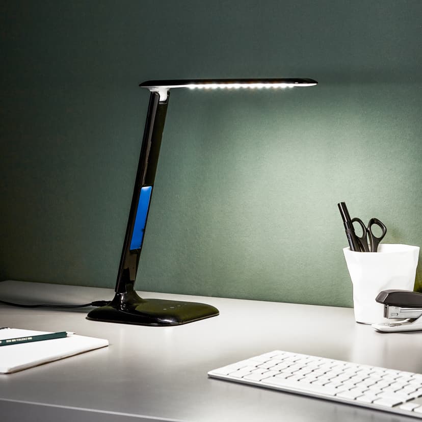 Tischleuchte Hugo 2 Schwarz, 6W, 55 x 15 cm, Kunststoff Schreibtischlampe