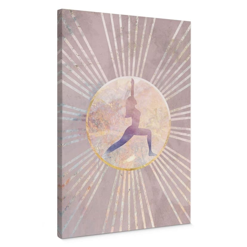 Canvastavla yoga solhälsning rosa | roséguld - Manovski