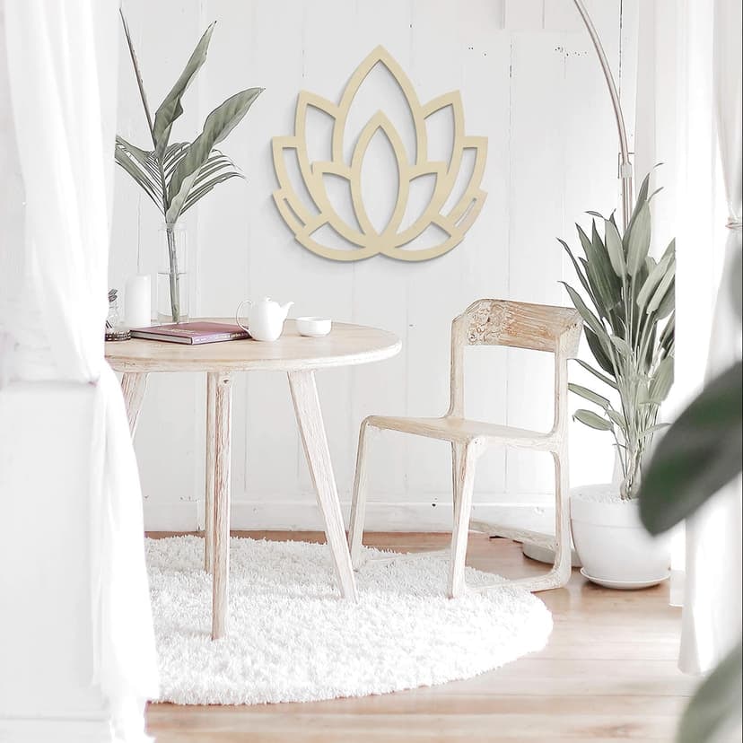 Väggdekorationer i trä av poppel - Yoga Lotusblomma