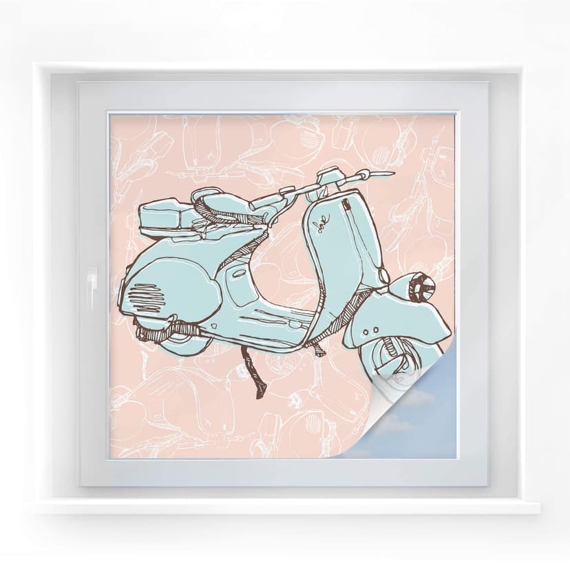 Illustrerad Vespa sekretessfilm - fyrkantig