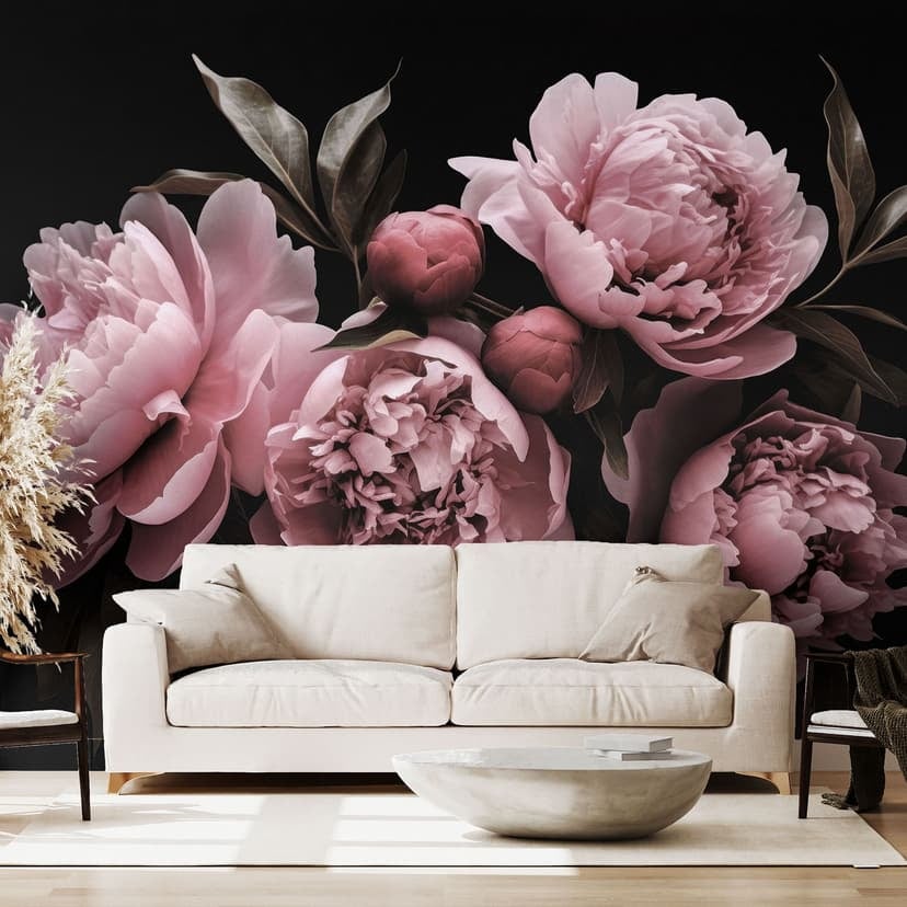 Pionrosa - Fototapet med blommor - Haase