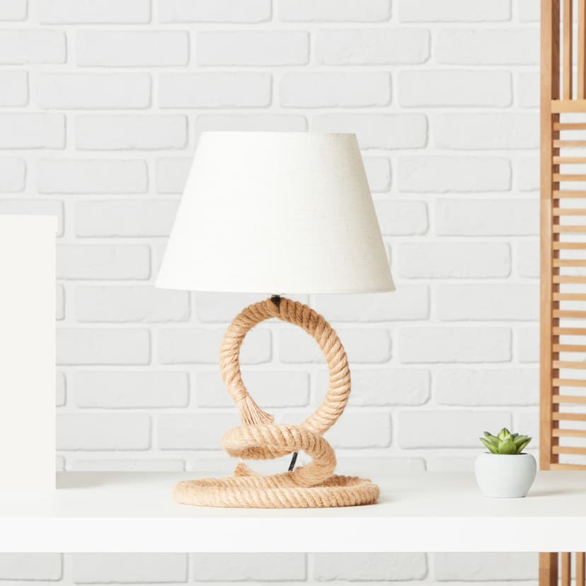 Tischleuchte Milan 1 Braun, 40W, 40 x 25 cm, Textil Innenleuchte