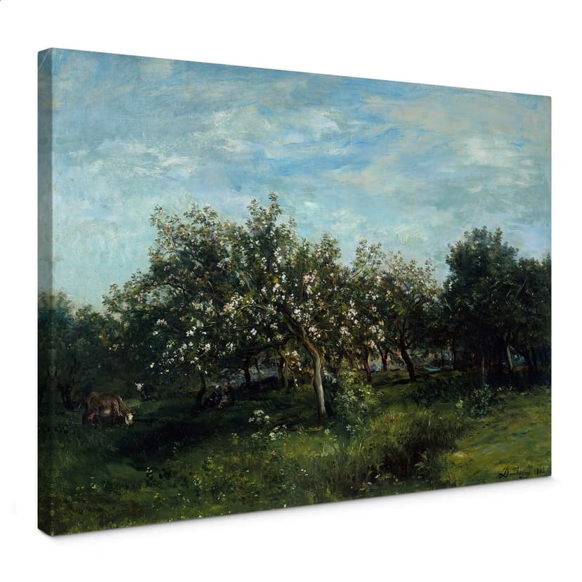 Canvastavla Daubigny - Äppelblomning