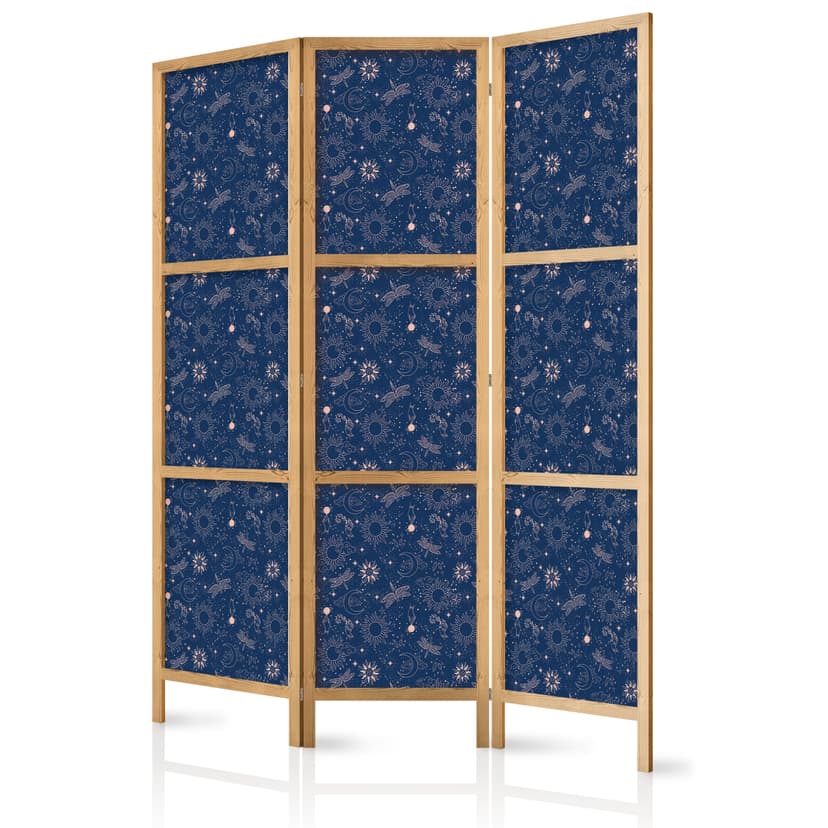 Japanischer Paravent Raumteiler - Cosmic Inspirations, 3-teilig