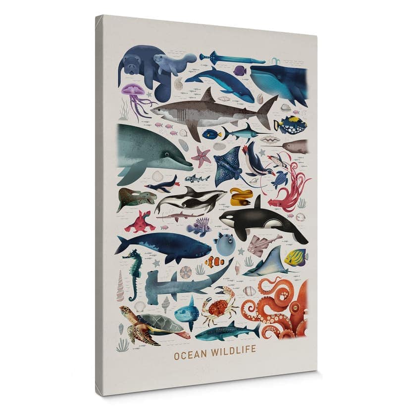 Brun Canvastavla - Ocean Wildlife