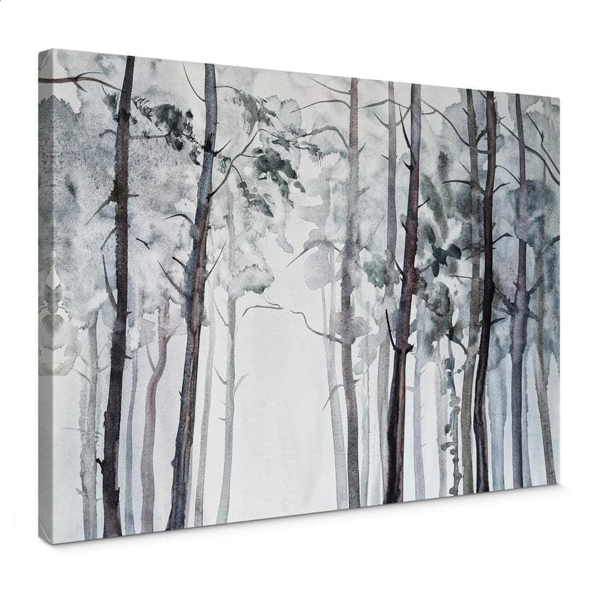 Canvasmålning akvarell skog
