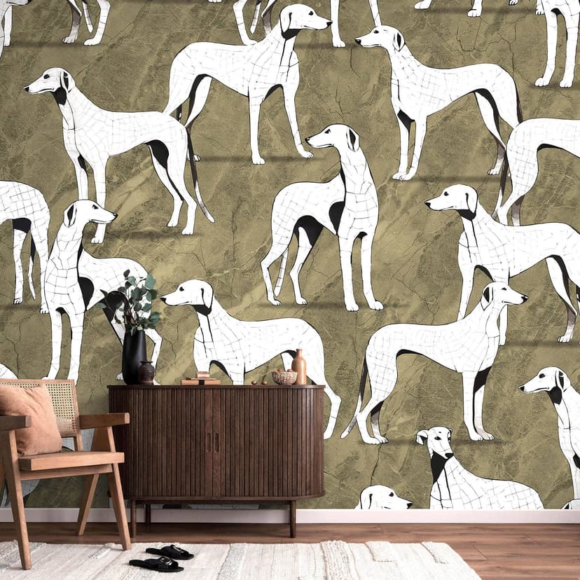 Guido Maria Kretschmer Fototapet Greyhound Manor- Art Edition 2 guld