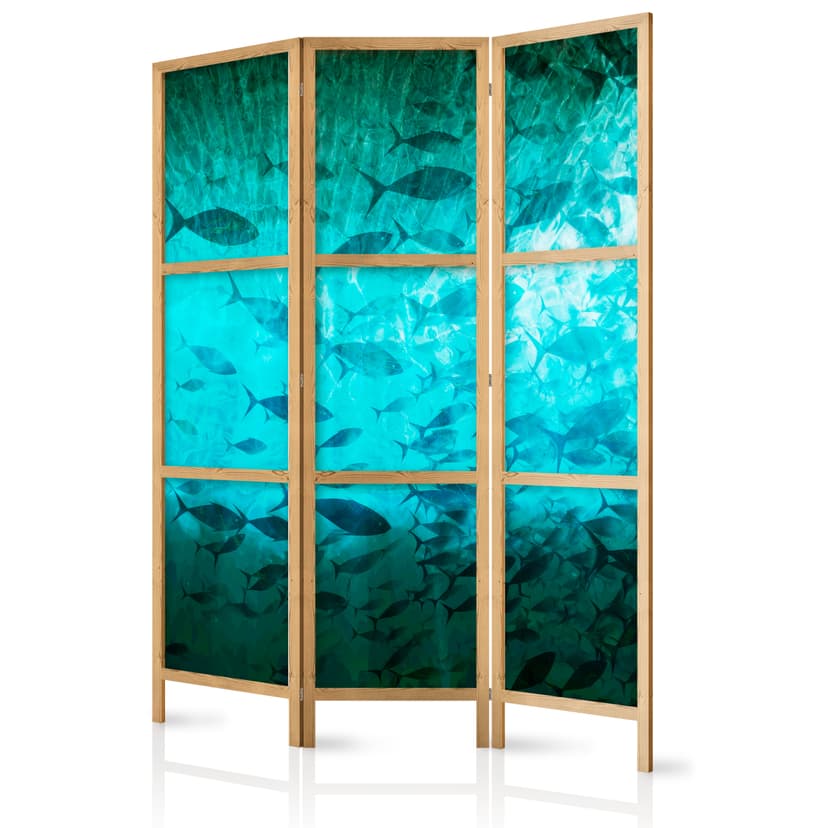 Japanischer Paravent Raumteiler - Underwater Paradise, 3-teilig