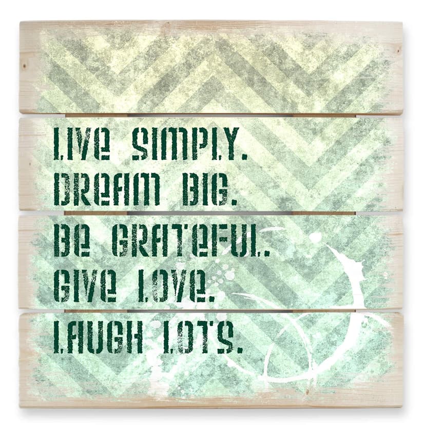 Trätavla Live Simply - 40x41,5 cm